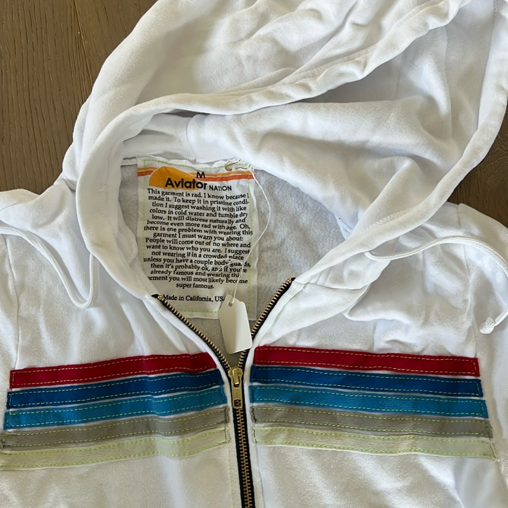 BRAND NEW never worn 5 stripe Aviator Nation hoodie